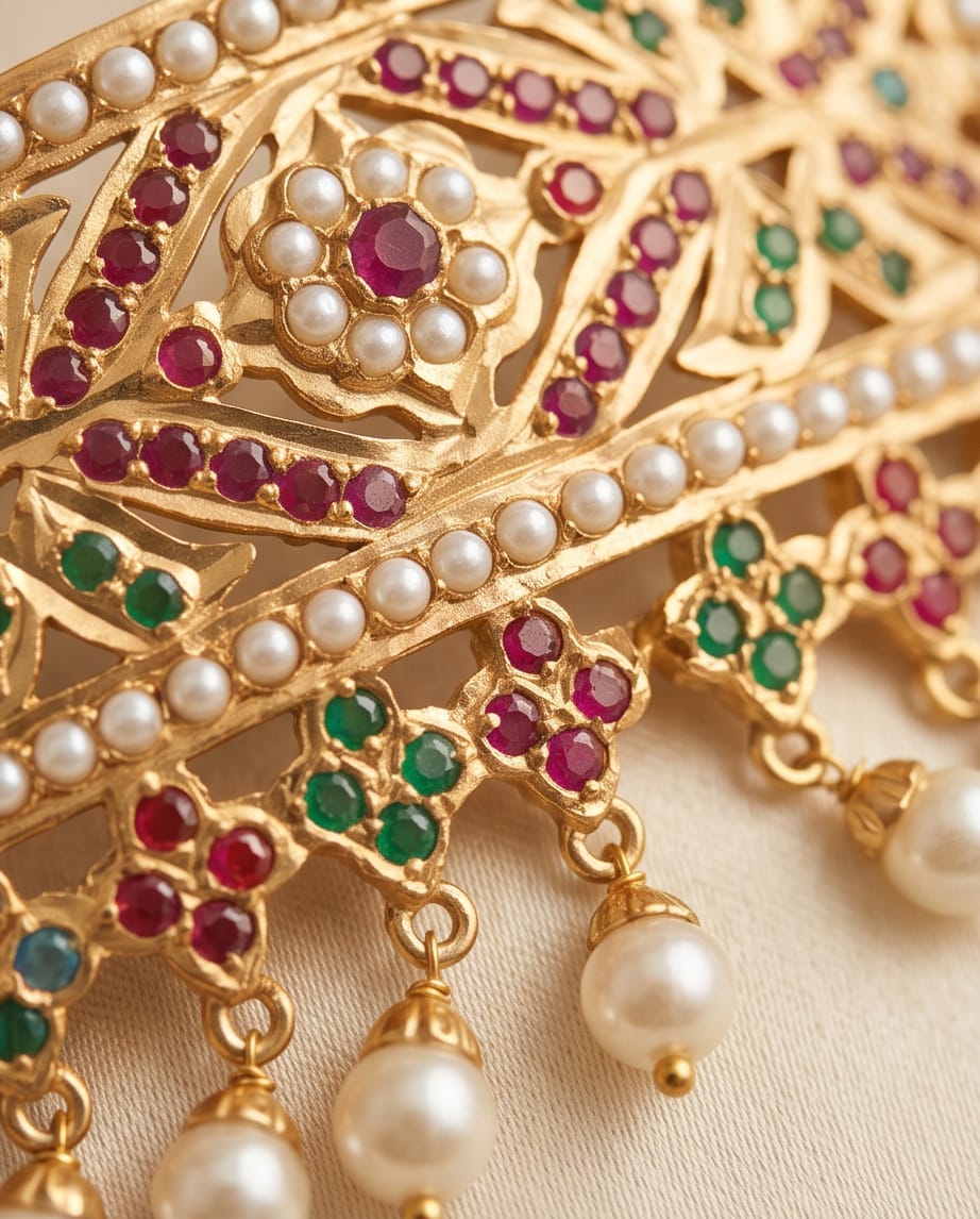 Nazaakat Jadau Choker With Earrings - Image 3