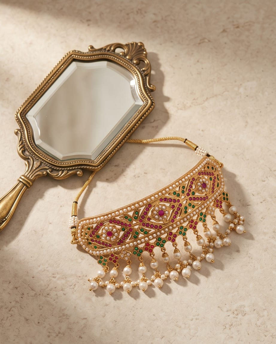 Nazaakat Jadau Choker With Earrings - Image 2
