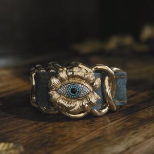 Denim Nazar Cuff
