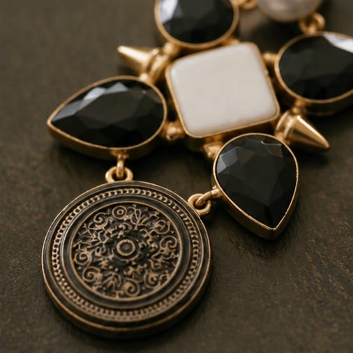 Vintage Bloom Statement Earrings - Image 2