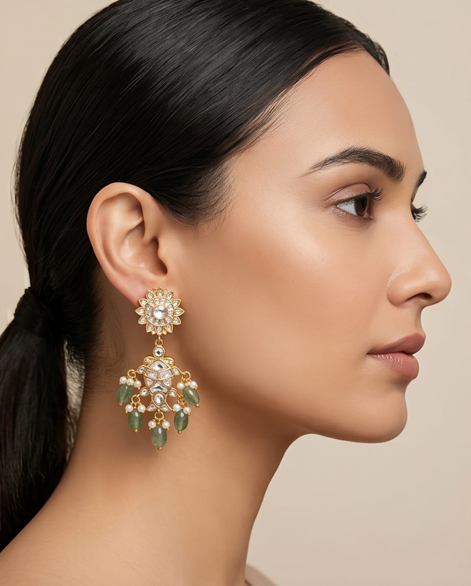 Emerald Noor Earrings - Image 2